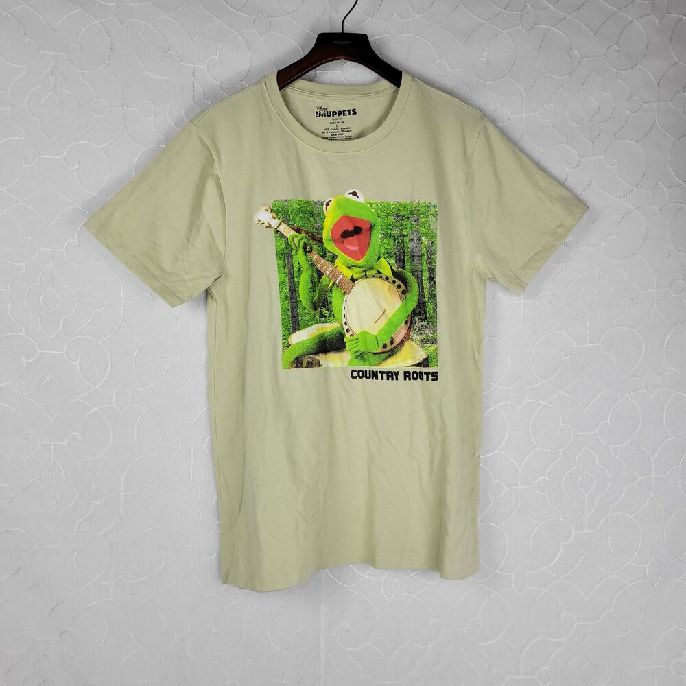 Disney Kermit The Frog The Muppets T-Shirt Large Green Country Roots Graphic Tee